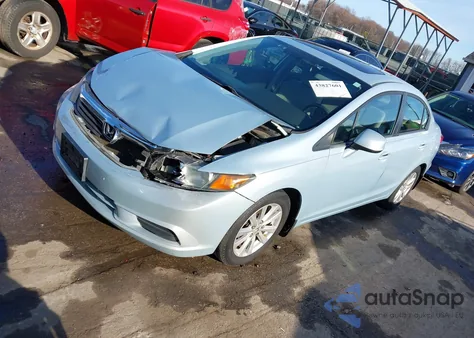 2012 Honda Civic Ex z USA, uszkodzony, nr VIN 19XFB2F82CE040590